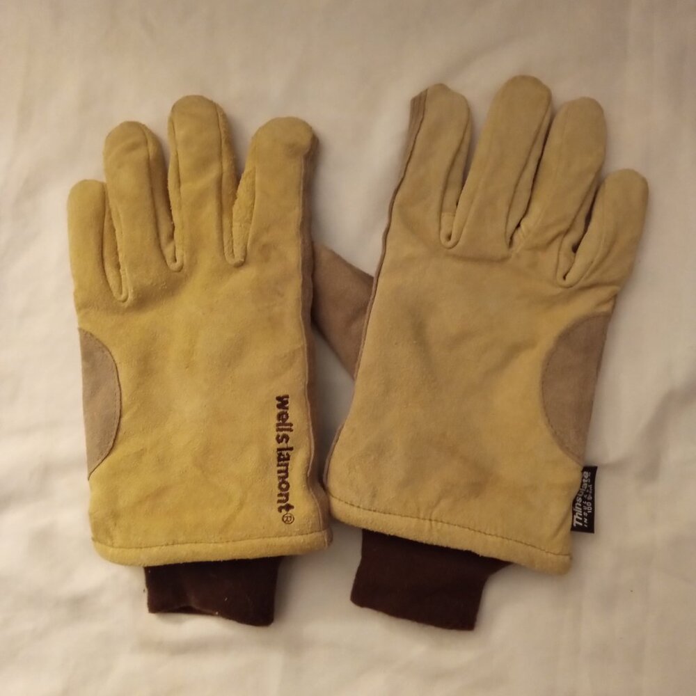 Thinsulate Wells Lamont Cowhide Heavy Duty Work Gloves Size Large